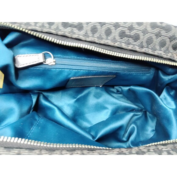 Vintage Coach Madison Op Art Handbag #25215 Grey~Black Canvas Leather Trim - Picture 8 of 11